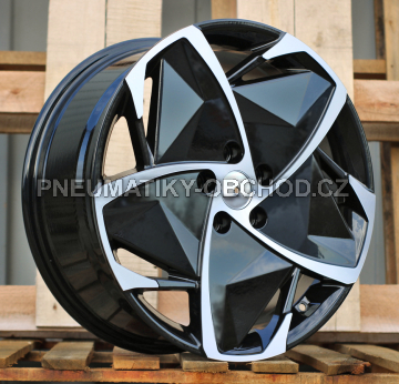Alu kola Racing Line A5901, 19x8 5x114.3 ET50, černá + leštění