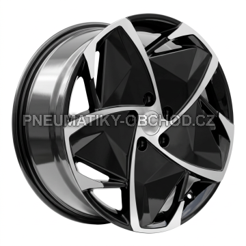 Alu kola Racing Line A5901, 19x8 5x114.3 ET50, černá + leštění