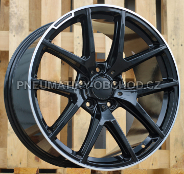 Alu kola Racing Line A8221, 20x10 5x130 ET35, černá + leštěný límec