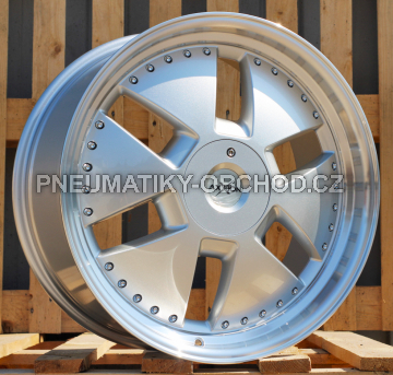 Alu kola Racing Line AT674, 20x9 5x112 ET30, stříbrná + leštěný límec