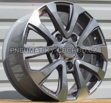 Alu kola Racing Line B1156, 18x8 5x150 ET60, šedivá + leštění (zátěžová)