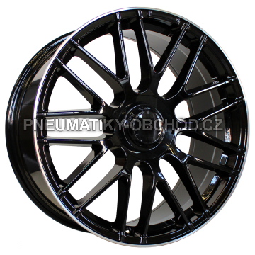 Alu kola Racing Line B1268, 17x7.5 5x112 ET35, černá + leštěný límec