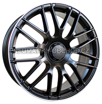 Alu kola Racing Line B1268, 18x8 5x112 ET45, černá matná + leštěný límec
