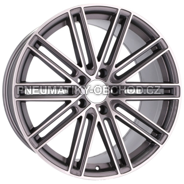 Alu kola Racing Line B1271, 21x11.5 5x130 ET60, šedivá + leštění (zátěžová)