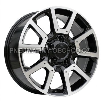 Alu kola Racing Line B1380, 20x8.5 5x150 ET55, černá + leštění (zátěžová)
