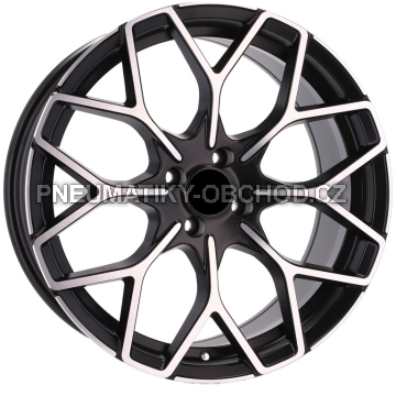 Alu kola Racing Line B1449, 17x7.5 4x100 ET25, černá matná + leštění