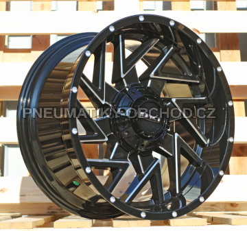 Alu kola Racing Line B1508, 20x10 12x135 ET-12, černá lesklá (zátěžová)