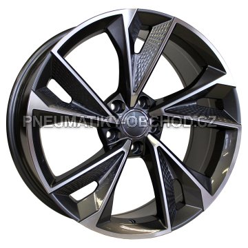 Alu kola Racing Line B1566, 21x9 5x112 ET31, šedivá + leštění (zátěžová)