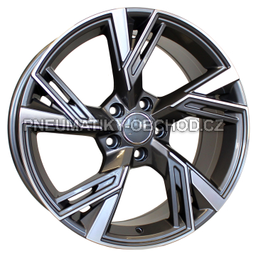 Alu kola Racing Line B1571, 19x8.5 5x112 ET40, šedivá + leštění (zátěžová)