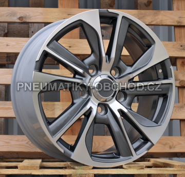 Alu kola Racing Line B1611, 20x8.5 5x150 ET60, šedivá + leštění (zátěžová)
