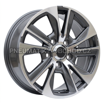 Alu kola Racing Line B1611, 20x8.5 5x150 ET60, šedivá + leštění (zátěžová)