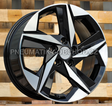 Alu kola Racing Line B1622, 15x6 5x114.3 ET45, černá + leštění