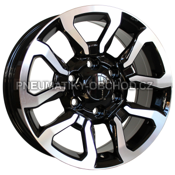 Alu kola Racing Line B1623, 17x7.5 6x139.7 ET30, černá + leštění (zátěžová)
