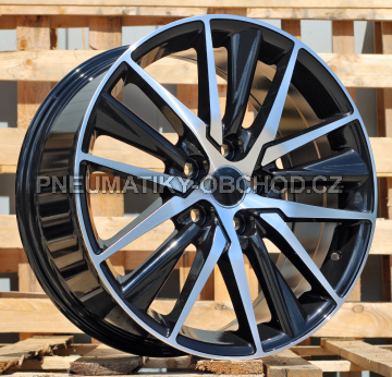 Alu kola Racing Line B1638, 17x7.5 5x114.3 ET45, černá + leštění
