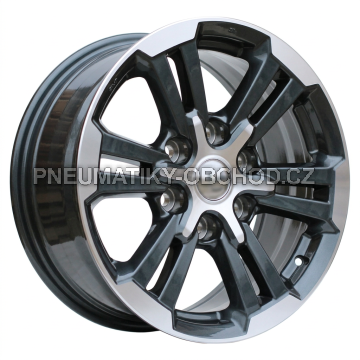 Alu kola Racing Line B1649, 17x7.5 6x139.7 ET38, šedivá + leštění (zátěžová)