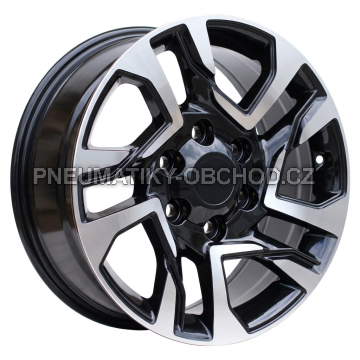 Alu kola Racing Line B1704, 17x7.5 6x139.7 ET25, černá + leštění (zátěžová)
