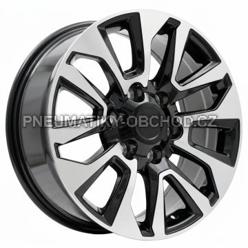 Alu kola Racing Line B1743, 16x7 6x139.7 ET30, černá + leštění (zátěžová)