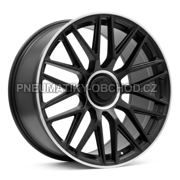 Alu kola Racing Line B1766, 19x8.5 5x112 ET38, černá matná + leštěný límec