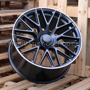 Alu kola Racing Line B1766, 19x9.5 5x112 ET38, černá matná + leštěný límec