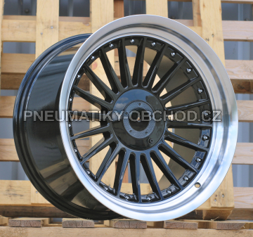 Alu kola Racing Line B1803, 18x10 5x120 ET15, černá + leštěný límec