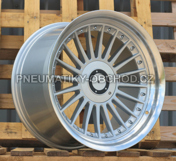 Alu kola Racing Line B1803, 19x10 5x120 ET40, stříbrná + leštěný límec