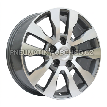 Alu kola Racing Line B1863, 20x8.5 5x150 ET60, šedivá + leštění (zátěžová)