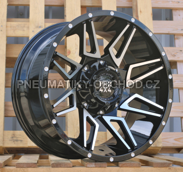 Alu kola Racing Line B1955, 20x10 6x139.7 ET, černá + leštění (zátěžová)