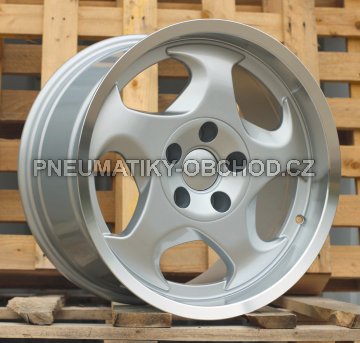 Alu kola Racing Line B2417, 17x9 5x120 ET17, stříbrná + leštěný límec