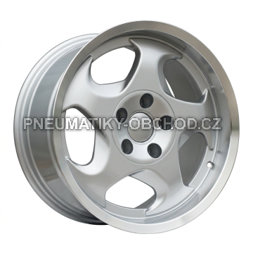 Alu kola Racing Line B2418, 17x8 5x120 ET15, stříbrná + leštěný límec