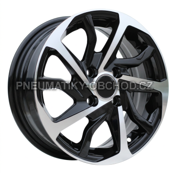 Alu kola Racing Line B2477, 14x5.5 4x100 ET43, černá + leštění