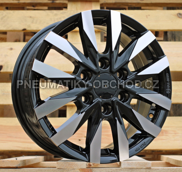 Alu kola Racing Line B3023, 16x6.5 6x130 ET54, černá + leštění (zátěžová)