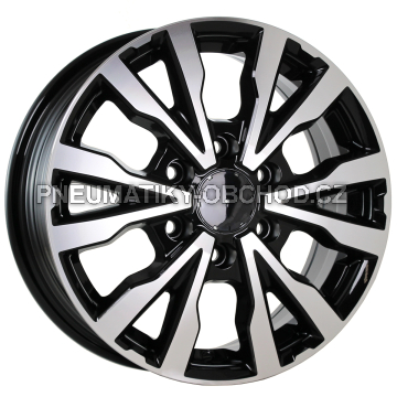 Alu kola Racing Line B3025, 16x6.5 6x130 ET54, černá + leštění (zátěžová)