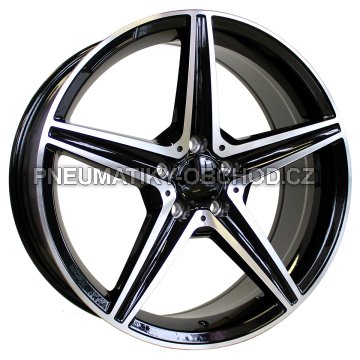 Alu kola Racing Line B5052, 19x8 5x112 ET43, černá + leštění (zátěžová)