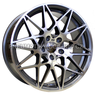 Alu kola Racing Line B5167, 19x8.5 5x120 ET34, šedivá + leštění (zátěžová)