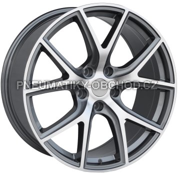 Alu kola Racing Line B5315, 20x9 5x127 ET38, šedivá + leštění (zátěžová)