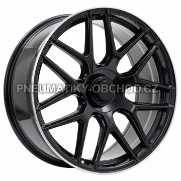 Alu kola Racing Line B5318, 23x10 5x130 ET33, černá + leštěný límec