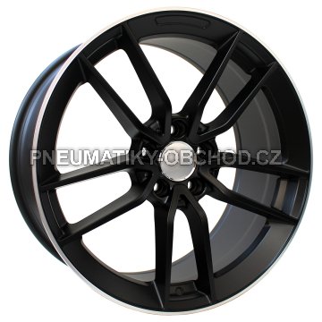 Alu kola Racing Line B5461, 19x8 5x112 ET43, černá matná + leštěný límec