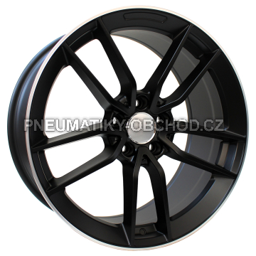 Alu kola Racing Line B5461, 19x9 5x112 ET49, černá matná + leštěný límec