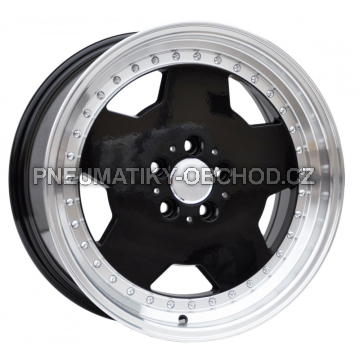 Alu kola Racing Line B5852, 17x8 5x112 ET25, černá + leštěný límec