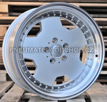 Alu kola Racing Line B5852, 17x9.5 5x112 ET25, stříbrná + leštěný límec