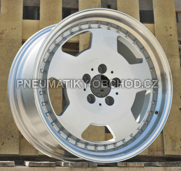 Alu kola Racing Line B5852, 18x8 5x112 ET30, stříbrná + leštěný límec