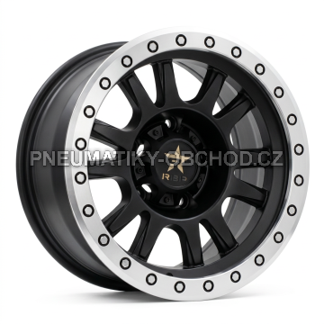 Alu kola Racing Line B5944, 16x8 5x139.7 ET-12, černá matná + leštěný límec (zátěžová)