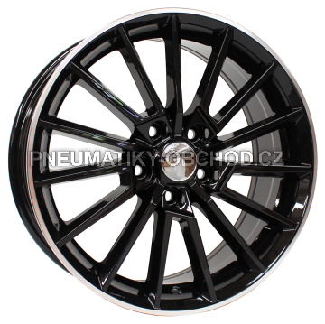 Alu kola Racing Line B5969, 17x7 5x112 ET46, černá + leštěný límec