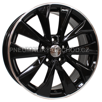 Alu kola Racing Line B5970, 17x7 5x100 ET46, černá + leštěný límec
