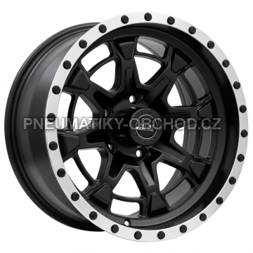 Alu kola Racing Line B5995, 17x9 5x127 ET-6, černá matná + leštěný límec