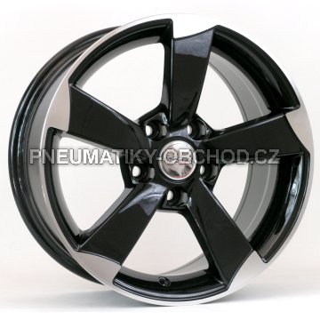 Alu kola Racing Line BK217, 17x7.5 5x112 ET35, černá + leštění