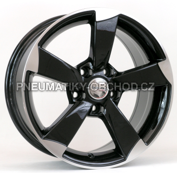 Alu kola Racing Line BK217, 18x8 5x112 ET35, černá + leštění