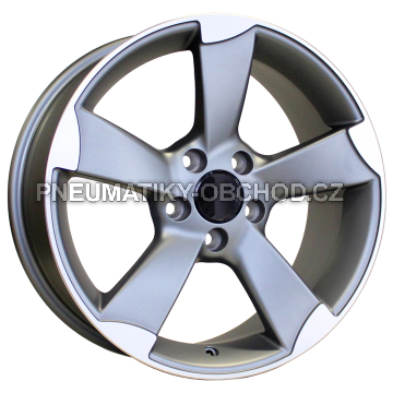 Alu kola Racing Line BK217, 19x8.5 5x112 ET45, šedivá matná + leštění (zátěžová)