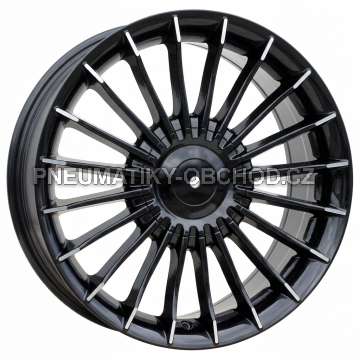 Alu kola Racing Line BK273, 17x8 5x120 ET34, černá + leštěný límec