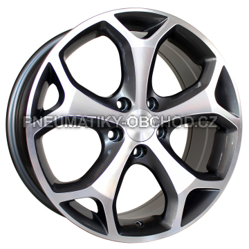Alu kola Racing Line BK386, 15x6.5 4x108 ET47.5, šedivá + leštění